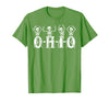 Funny O-H-I-O State Skeleton Halloween Funny O-H-I-O State Skeleton Ohio Halloween Vintage Vibe Fun T-Shirt - Grass Green