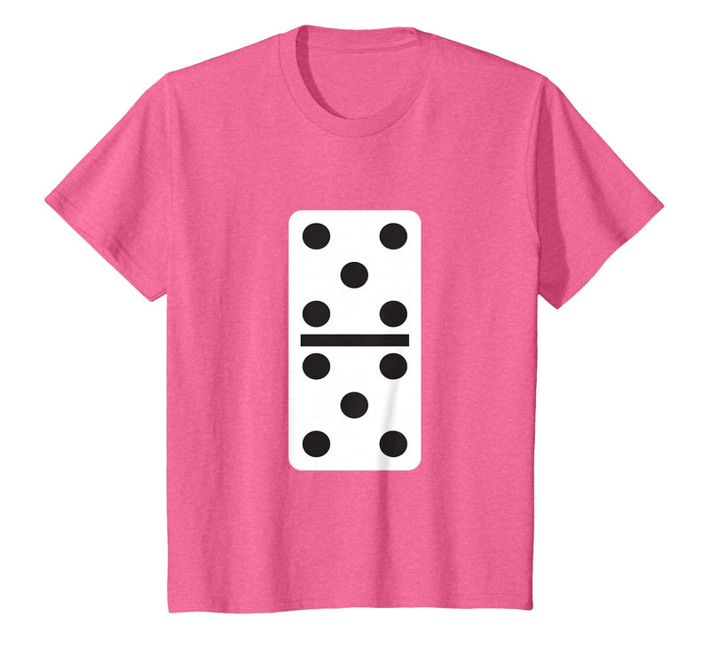 Fun and Easy Halloween Costume T-Shirts - Dominoes Double Five Dominoes Halloween Costume 5 Domino Game T-Shirt - Pink