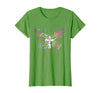 Butterfly Prayer Graphic Jesus Christian Cross Butterfly Prayer Jesus Christian Cross Floral Pattern T-Shirt - Grass Green