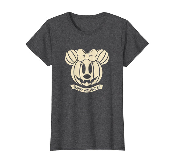 Disney Minnie Mouse Pumpkin Happy Halloween T-Shirt - Dark Heather Grey