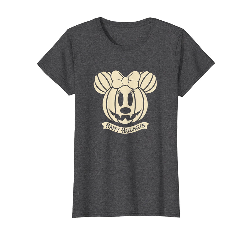 Disney Minnie Mouse Pumpkin Happy Halloween T-Shirt - Dark Heather Grey
