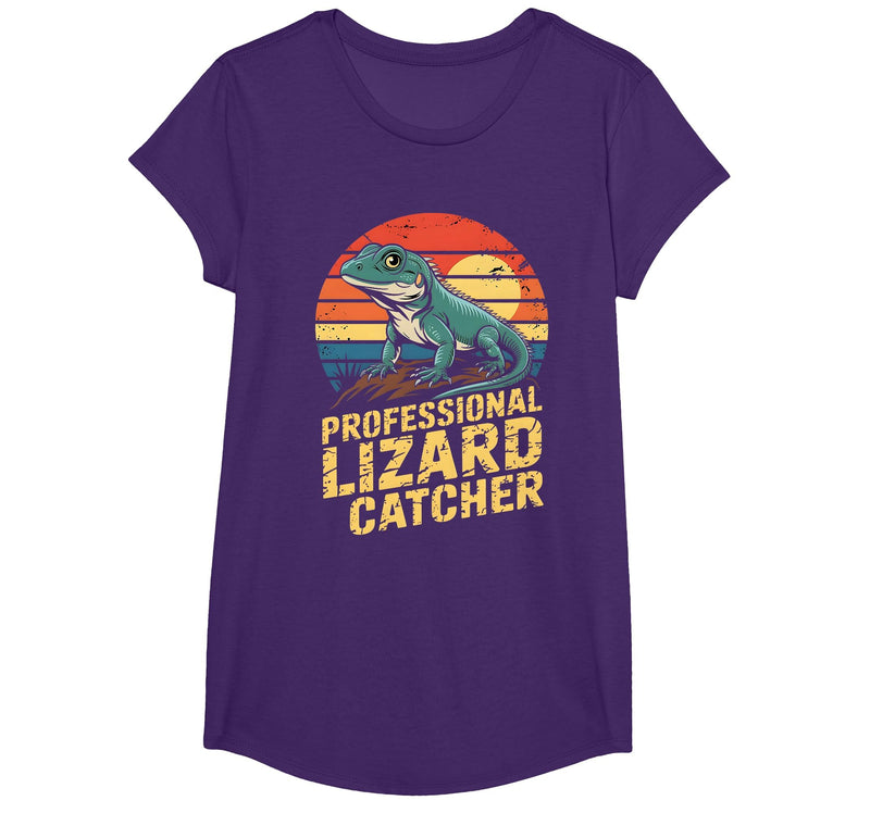 Funny Reptile Enthusiast Tee Lizard Catcher Humor Professional Lizard Catcher Funny Reptile Lover Men Women T-Shirt - Purple