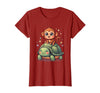 Mademark Small Monkey Riding Giant Tortoise Funny Animal Art T-Shirt - Women - Cranberry Red