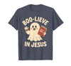 Christian Halloween Merch Boo-Lieve in Jesus - Christian Halloween Christianity T-Shirt - Heather Blue