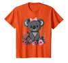 We Love Koalas - Kids Apparel Co. Koala Kawaii Koala Bear Pink Bow Flowers Girls Kids T-Shirt - Orange