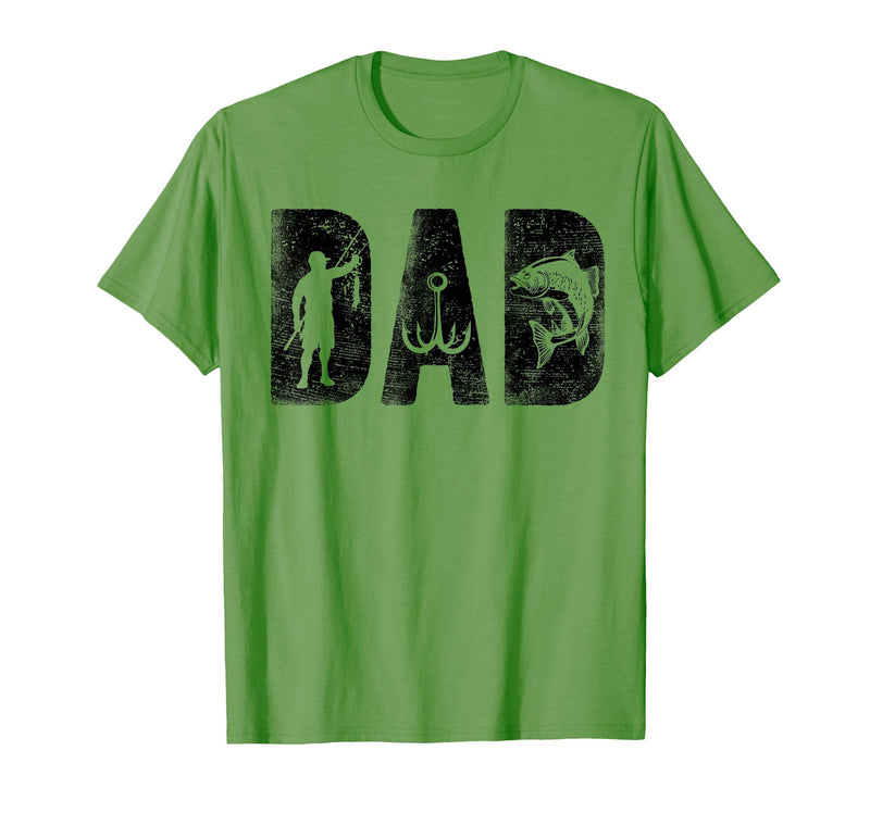 Fishing Gifts for Dad Father's Day Fisherman Fishing Dad Birthday Classic Bold Font Fish Daddy T-Shirt - Grass Green