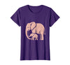 Mademark Mama Elephant Trunk Wrapped Around Baby T-Shirt - Women - Purple