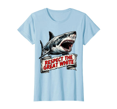 Respect the Great White Shark Graphic Design T-Shirt
