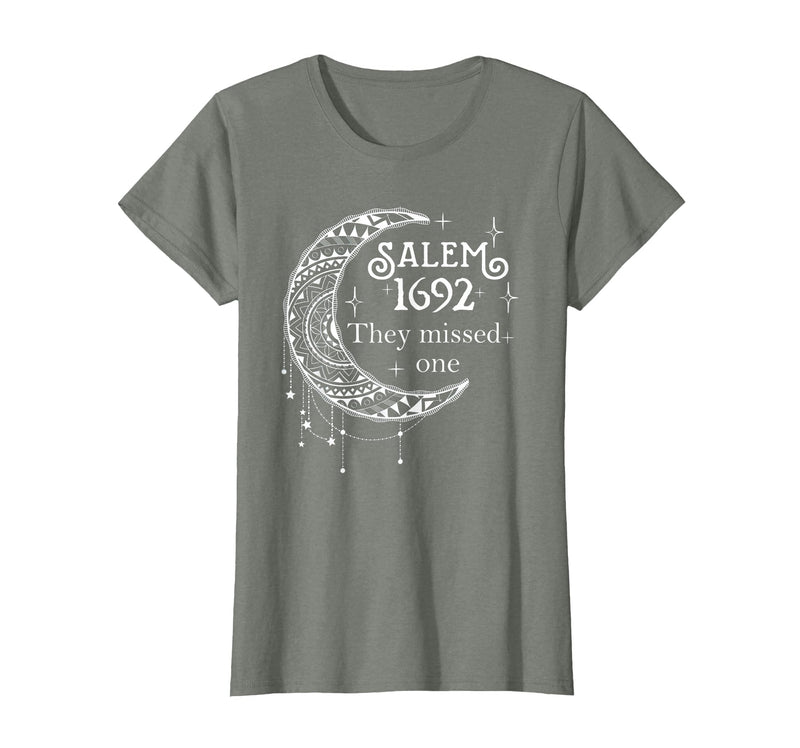 Salem 1692 They Missed One - Salem Witch 1692 Halloween T-Shirt - Olive Heather
