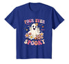 4th Birthday Party Halloween Costume Four Ever Spooky Halloween 4Th Birthday Party Decorations T-Shirt - Royal Blue