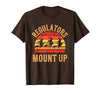 Halloween Witch Flying Sunset Silhouette Regulators Mount Up Halloween Witch Sunset T-Shirt - Brown