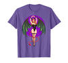 Classic Vintage Pin-Up Sexy Girl by YUX Sexy Succubus Monster Halloween Hand Heart Pin-Up Girl Devil T-Shirt - Purple Heather