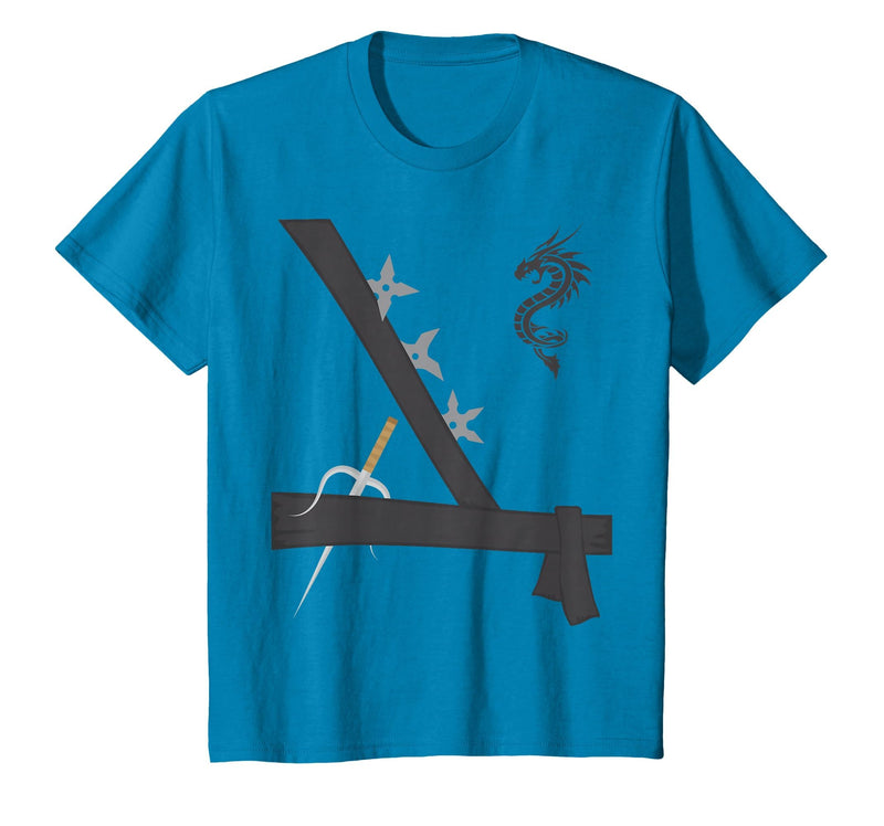 Easy Halloween Ninja Costume For Kids Boys Ninja Costume Easy Last Minute Halloween T-Shirt - Sapphire Blue