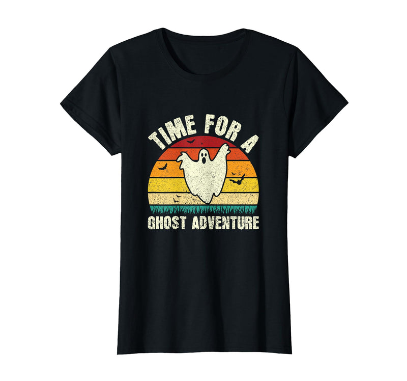 Funny Ghost Hunting Halloween Women Men Funny Ghost Hunting Scary Halloween Ghost Hunter T-Shirt - Black