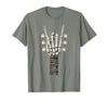 Rock and Wear Gifts Men Women Kids Skeleton Guitar Hand Rock On Guitarist Rock Band Music T-Shirt - Olive Heather