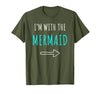 Mermaid Shirt Funny Easy Halloween Shirt Funny Mermaid Halloween Parents or Couples Costume T-Shirt - Olive Green