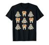 Dentist Dental Halloween Costume Tee Gifts Floral Ghost Teeth Dental Dentist Halloween Costume T-Shirt - Black