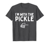 Funny Halloween Costume Holiday Party Gift I'm with The Pickle Funny Halloween Costume Matching Couples T-Shirt - Dark