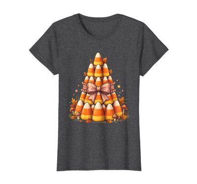 Mademark Cute Candy Corn Stack with Bow Halloween Design T-Shirt