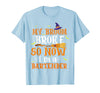 My Broom Broke So I Became A Bartender Halloween Costume T-Shirt - Baby Blue