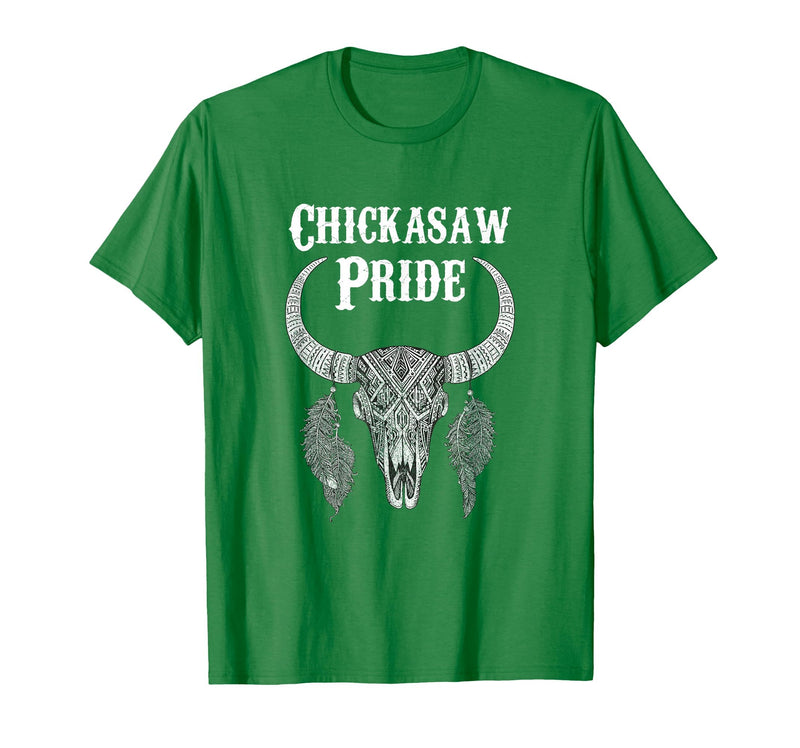 Chickasaw Pride Native American Nice Gifts Chickasaw Pride Tribe Native American Indian Buffalo T-Shirt - Kelly Green