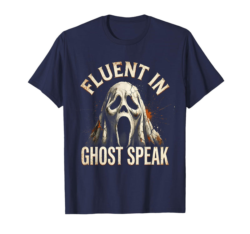 Mademark Ghost & Spirits - Ghost (99 Problems All) T-Shirt - Navy Blue-fluent in Ghost Speak