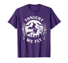 Halloween Witches Spooky Night Graveyard Tonight We Fly Halloween Witch Broomstick Moon T-Shirt - Purple