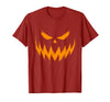 Vintage Jack o Lantern Halloween Tee Pumpkin Face Jack O Lantern Scary Carved Halloween Costume T-Shirt - Cranberry Red