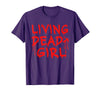 Living Dead Girl Dripping Blood Halloween Zombie Movie T-Shirt - Purple