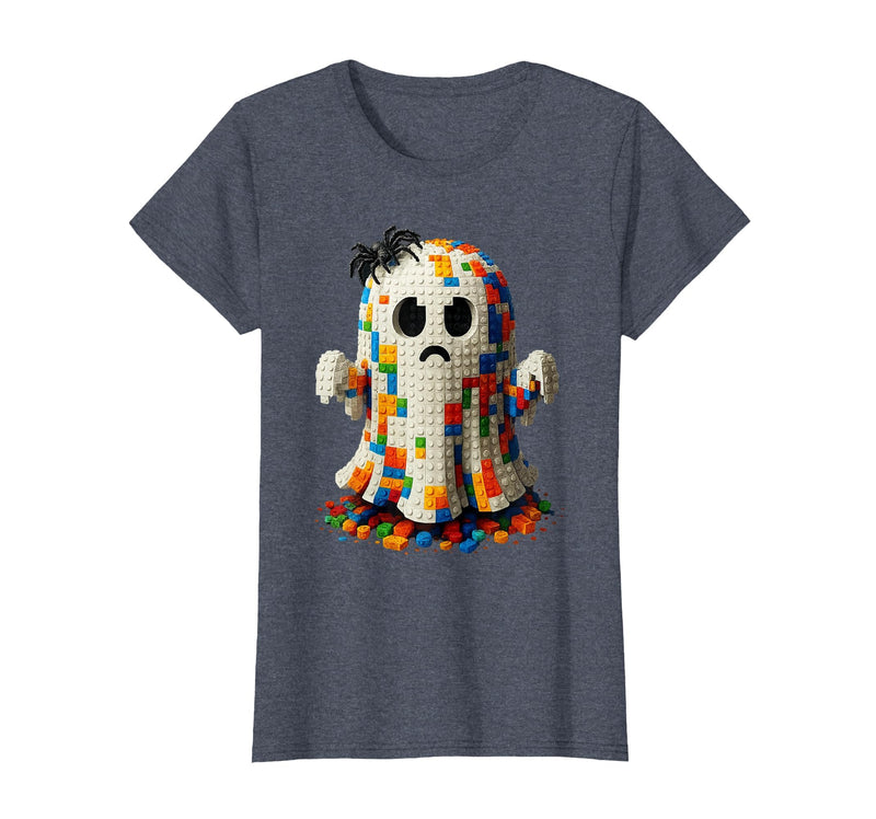 Block Building Halloween Ghost Brick or Treat Boys Halloween Master Builder Ghost Kids Building Blocks Bricks T-Shirt -
