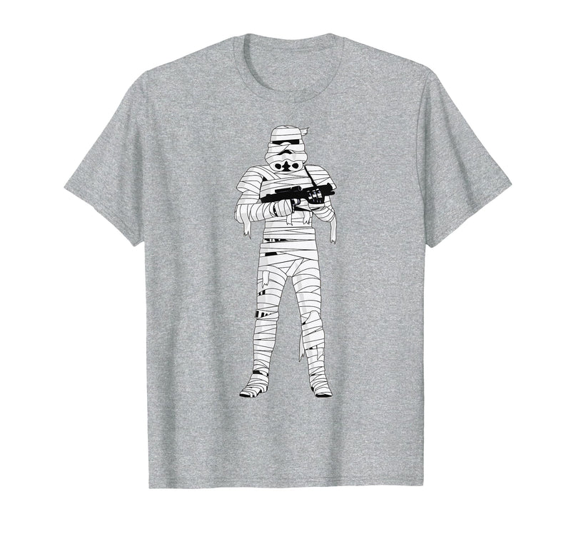 Star Wars Halloween Stormtrooper Mummy Wraps T-Shirt - Heather Grey