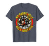My Rabbit Hole Has a Conspiracy Humor Design T-Shirt in Heather Blue
