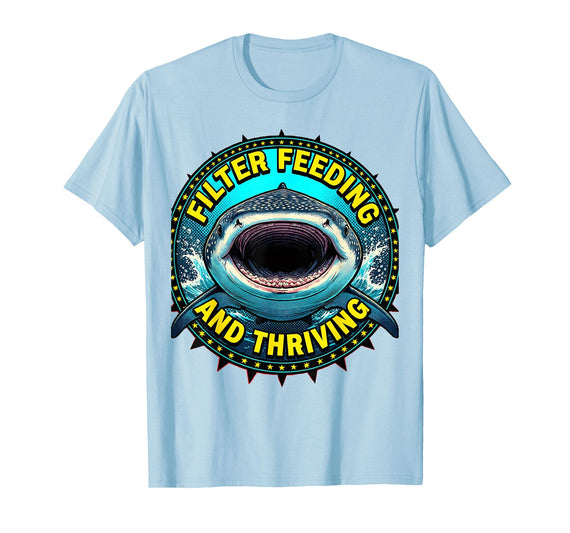 Mademark Whale Shark Filter Feeding and Thriving Design T-Shirt - Baby Blue