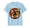 Mademark Pin Monkey Dodging Flying Pins Bowling Graphic T-Shirt - Men - Baby Blue