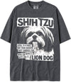 BABATEES U.S.A. MAX-Heavyweight Punk Rock Animals Shaka Wear Oversized 7.5oz Cotton Tshirt - Shih Tzu