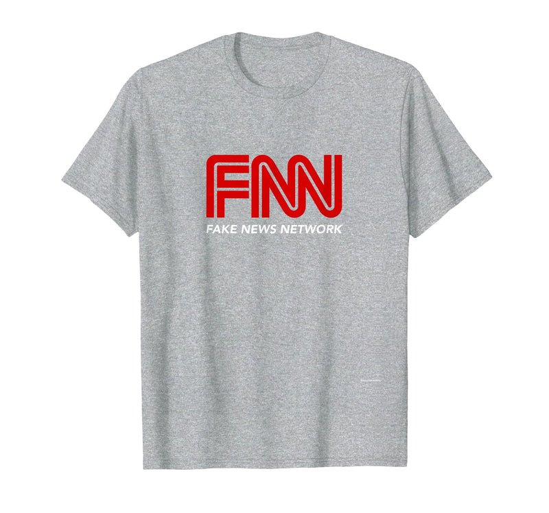 Fake News Network #fakenews Funny Trump Halloween Costume T-Shirt - Heather Grey