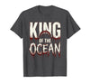 Mademark King of the Ocean Mens Shark Graphic Design T-Shirt - Dark Heather Grey