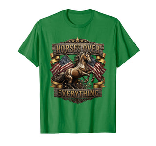 Mademark Horses Over Everything Equestrian Design T-Shirt - Men - Kelly Green