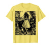 Alice in Wonderland - Down the Rabbit Hole Fantasy Vintage T-Shirt in Lemon Yellow