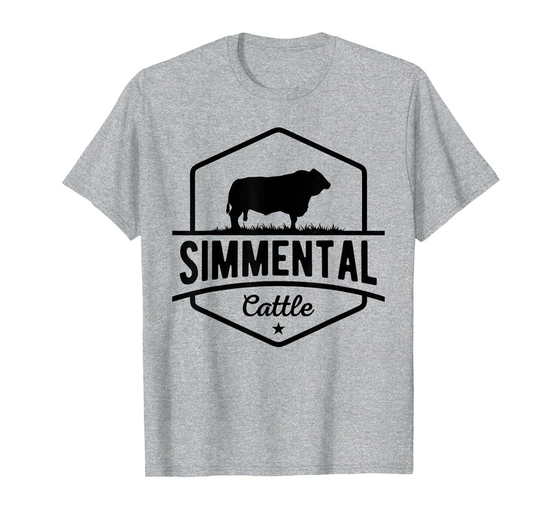 Funny Farmer Gift for Simmental Cattle Cow Farmer - Simmental Cattle T-Shirt - Heather Grey