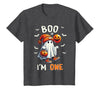 Halloween Boo I'm First 1st Birthday Boy Boo I'm One Ghost 1st Birthday Halloween Boy Kids Groovy T-Shirt - Dark Heather Grey