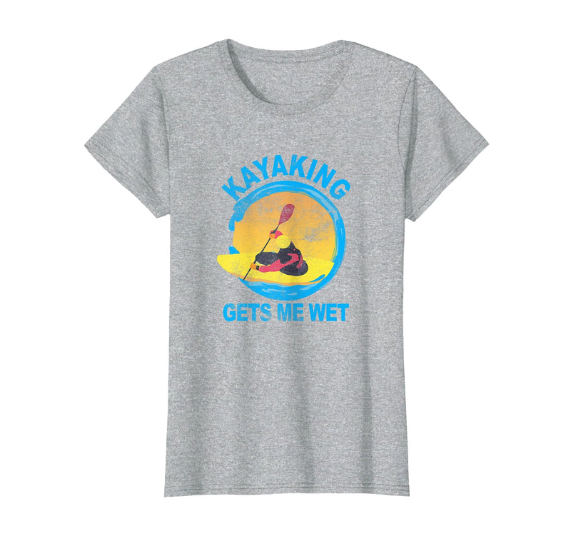 Groundhog Tees Kayaking Gets Me Wet Halloween Funny T-Shirt T-Shirt - Heather Grey