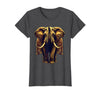 Mademark Ornate Parade Elephant Illustrated Graphic T-Shirt - Women - Dark Heather Grey