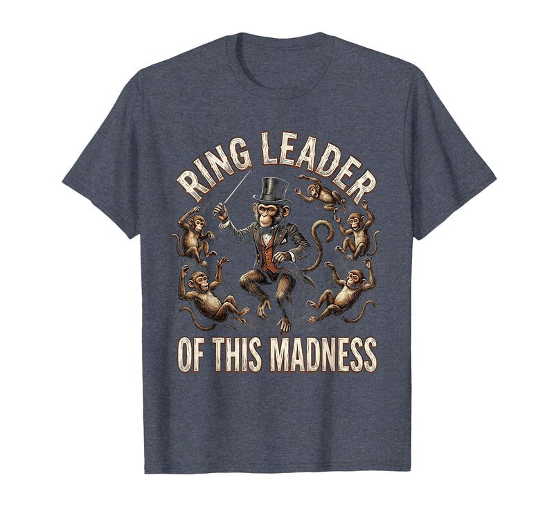 Mademark Ring Leader Of This Madness Circus Monkey Design T-Shirt - Men - Heather Blue