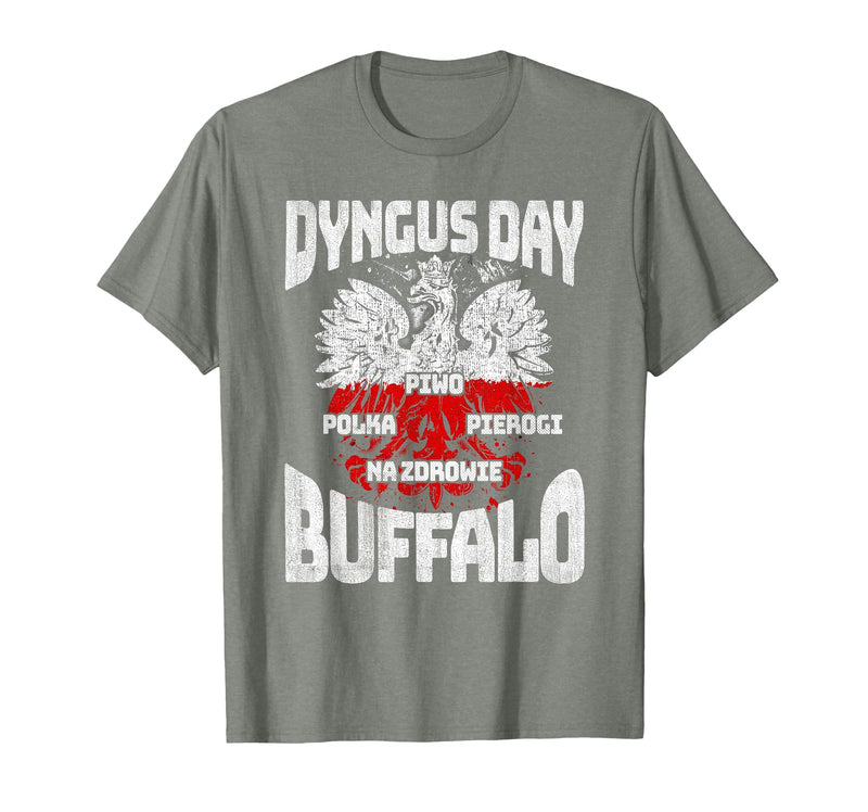 Polish Heritage Gifts Dyngus Day Buffalo New York Piwo Polka Pierogi Na Zdrowie T-Shirt - Olive Heather