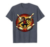 Mademark Pin Monkey Dodging Flying Pins Bowling Graphic T-Shirt - Men - Heather Blue