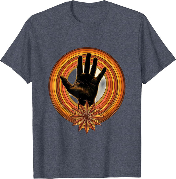 4th Grade Teacher Hand Stamp Red A Graphic T-Shirt - Heather Blue