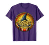 Mademark Shark Fin Circling Popcorn Bowl Snack Design T-Shirt - Purple