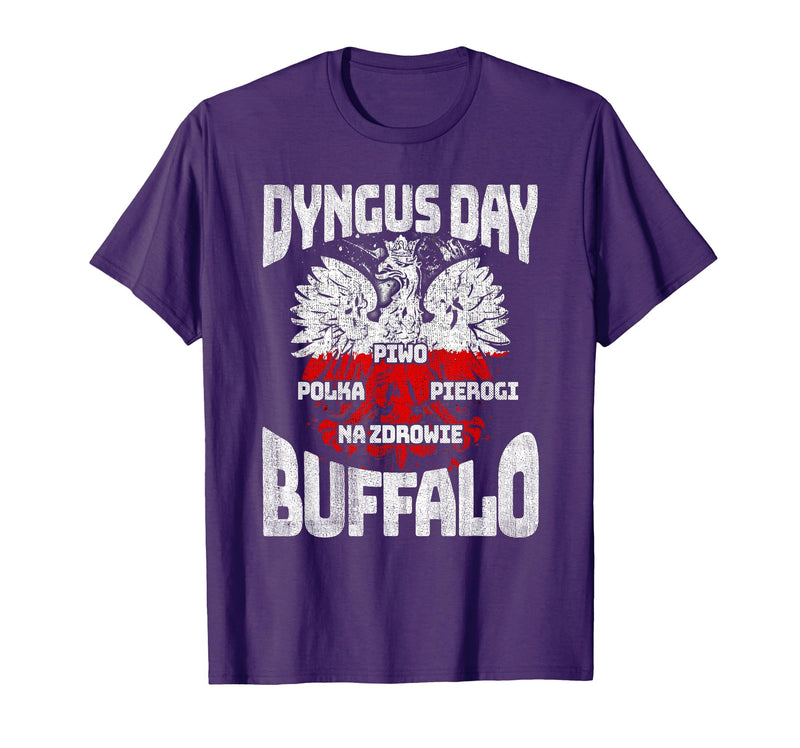 Polish Heritage Gifts Dyngus Day Buffalo New York Piwo Polka Pierogi Na Zdrowie T-Shirt - Purple
