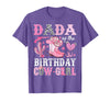 Pink Western Cowgirl Bday Party Family Matching Dada of The Birthday Cow-Girl Rodeo Cowgirl Bday T-Shirt - Purple Heather